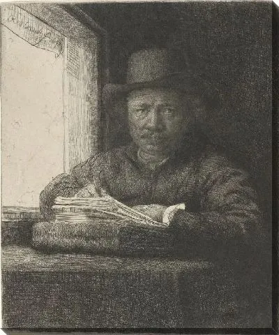 Картина Автопортрет в окне (1648)