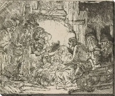 Картина Поклонение пастухов с лампой (1654)