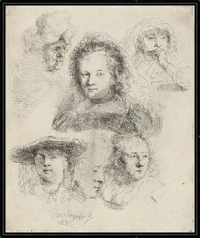Картина Головы Саския и другие (1636)