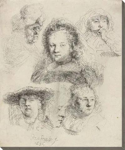 Картина Головы Саския и другие (1636)