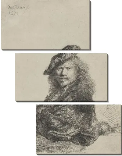 Картина Автопортрет на камне (1639)