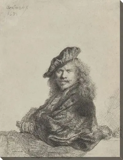 Картина Автопортрет на камне (1639)