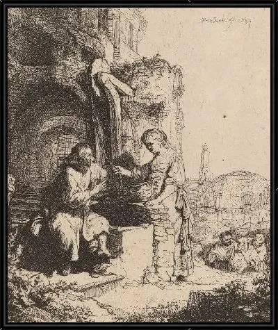 Картина Христос и самаритянка среди руин (1634)