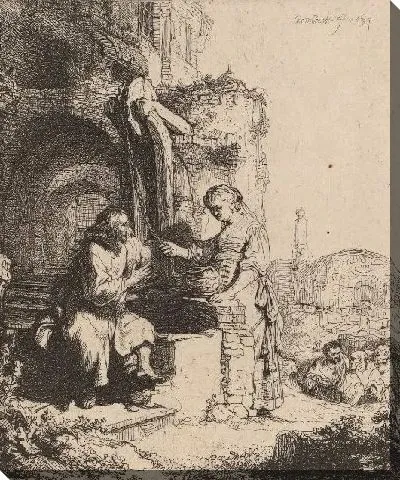 Картина Христос и самаритянка среди руин (1634)