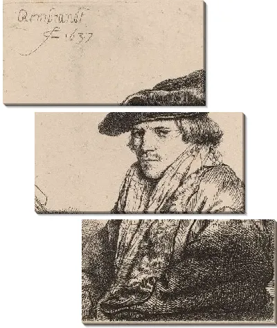 Картина Молодой человек в бархатной шапочке (1637)