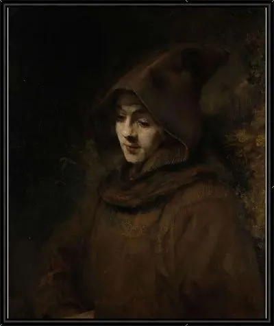 Картина Сын Рембрандта в рясе монаха (1660)