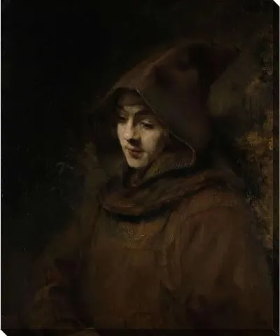 Картина Сын Рембрандта в рясе монаха (1660)