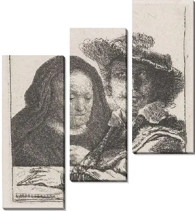 Картина Автопортрет с Саскией (1636)