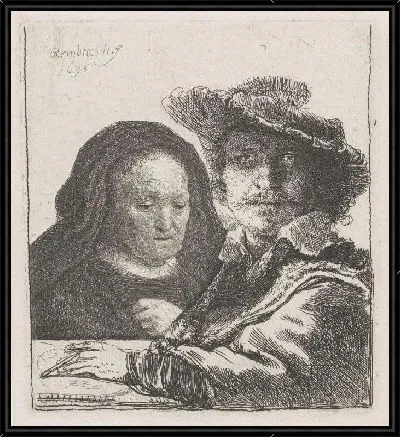 Картина Автопортрет с Саскией (1636)