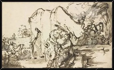 Картина Элизер и Ребекка у колодца (1640)
