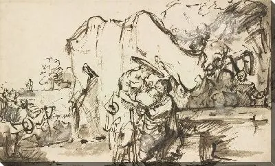 Картина Элизер и Ребекка у колодца (1640)