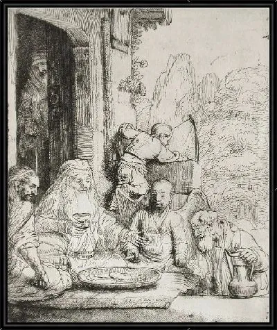 Картина Авраам с ангелами (1656)