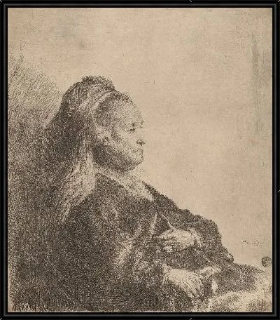 Картина Мать художника, сидящая в головном уборе (1631)