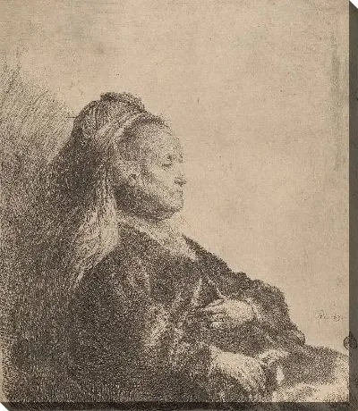 Картина Мать художника, сидящая в головном уборе (1631)