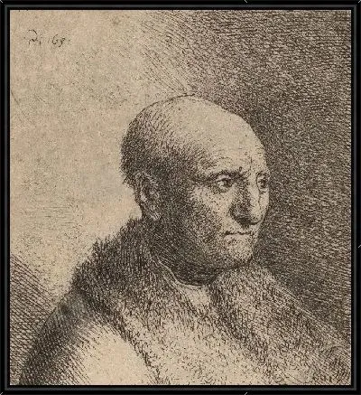 Картина Лысый мужчина в шубе (1630)