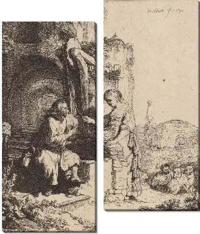 Картина Христос и самаритянка среди руин (1634)