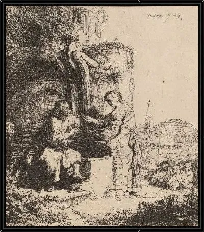 Картина Христос и самаритянка среди руин (1634)