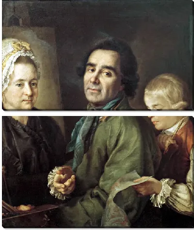 Картина Портрет А.П. Антропова с сыном перед портретом жены Елены Васильевны