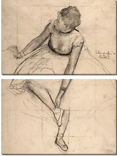 Картина Танцовщица завязывает пуанты  (1873)