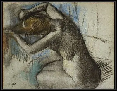 Сидящая женщина расчесывает волосы (1885/1908)