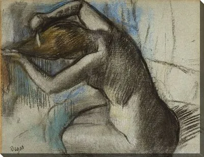 Сидящая женщина расчесывает волосы (1885/1908)