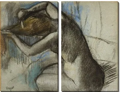 Сидящая женщина расчесывает волосы (1885/1908)