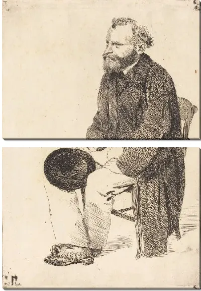 Картина Сидящий Мане слева (1861)