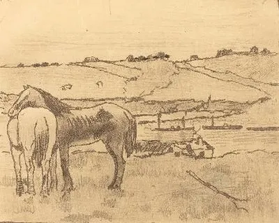 Картина Лошади на лугу (1891/1892)