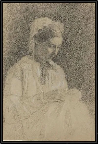 Картина Женщина вышивает (1855/1860)