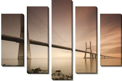 Модульная картина Мост на закате
