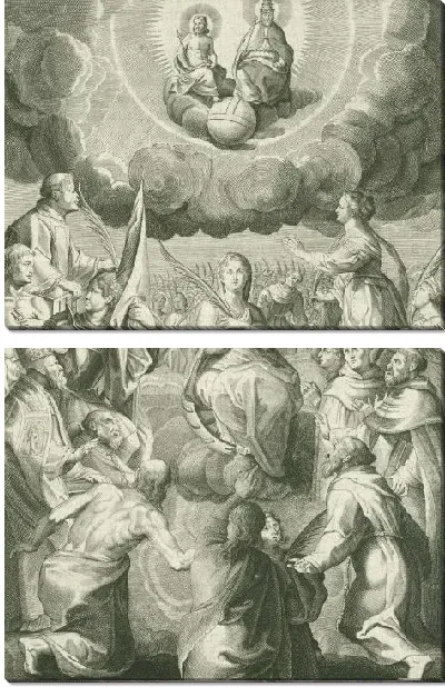 Картина Святая Екатерина обожаема святыми, папами и монахами (1625-1627)