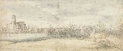 Картина Вид на замок в Звейндрехт (1606)