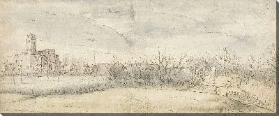 Картина Вид на замок в Звейндрехт (1606)