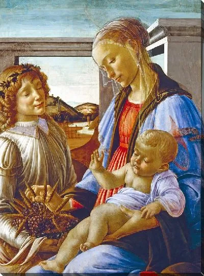 Картина Богородица с младенцем и ангелом