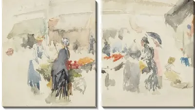 Картина Цветочный рынок (1885)