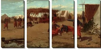 Картина Метание колец в цель (1865)