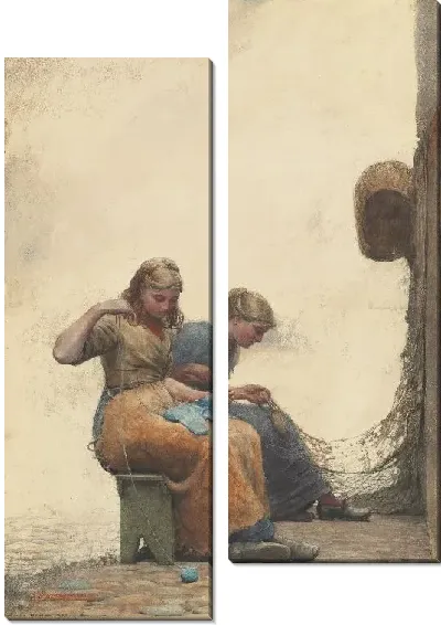 Картина Починка сетки (1882)