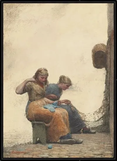 Картина Починка сетки (1882)