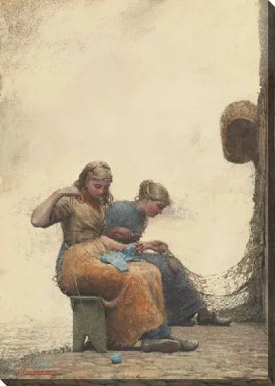 Картина Починка сетки (1882)