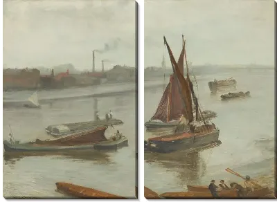 Картина Серое и серебристое (1863)
