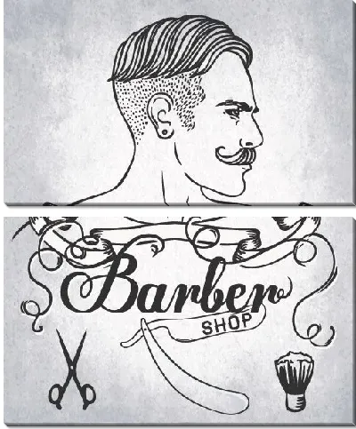 Модульная картина Барбершоп №2