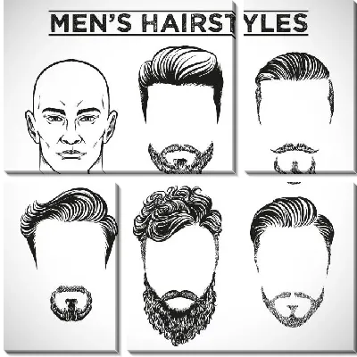 Модульная картина Мужские стрижки