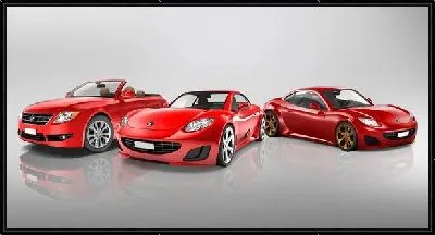 Картина Три красных автомобиля