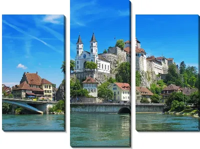 Модульная картина Замок в Швейцарии