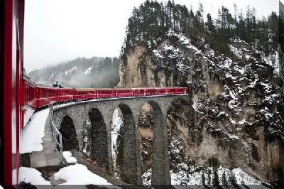 Постер Железная дорога - акведук в Швейцарии