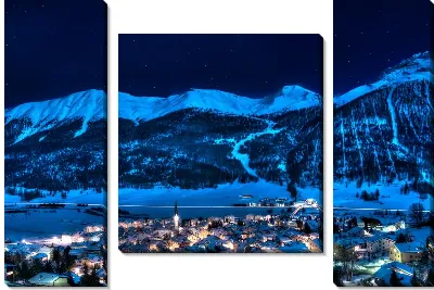 Модульная картина Ночная Швейцария