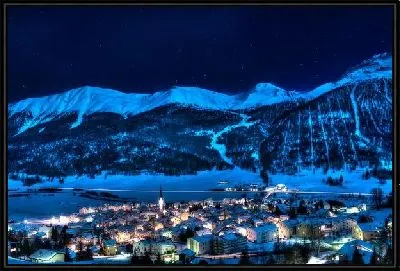 Картина Ночная Швейцария