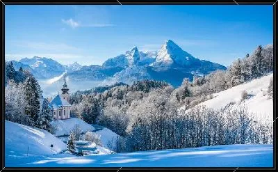 Зимний пейзаж в Швейцарии