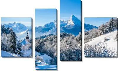 Зимний пейзаж в Швейцарии