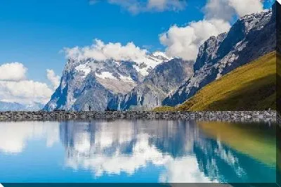 Постер Озеро и горы в Швейцарии